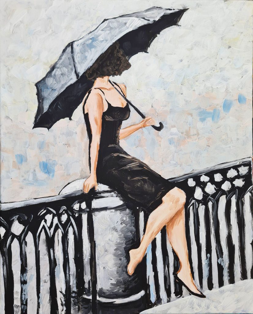 Fekete esernyő festés borító